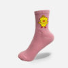 Hohe Baumwollsocken in rosa mit Küken Motiv