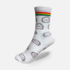 Hohe Baumwollsocken in weiss mit Wolken Motiven